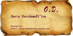Opra Dezdemóna névjegykártya